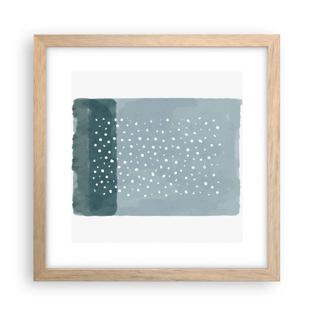 Plagát v ráme zo svetlého duba - Pestované na modrej - 30x30 cm