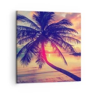 Obraz na plátne - Večer pod palmami - 60x60 cm