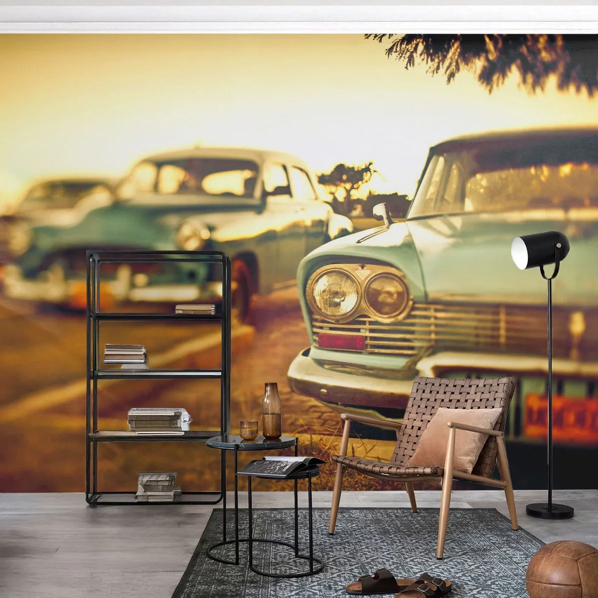 Samolepiaca Fototapeta Deluxe Sticker - Počkáme, uvidíme - Auto, Kuba, Automobilový priemysel - 250x175 cm