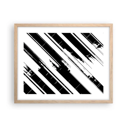 Plagát v ráme zo svetlého duba - Intenzívna a dynamická kompozícia - 50x40 cm