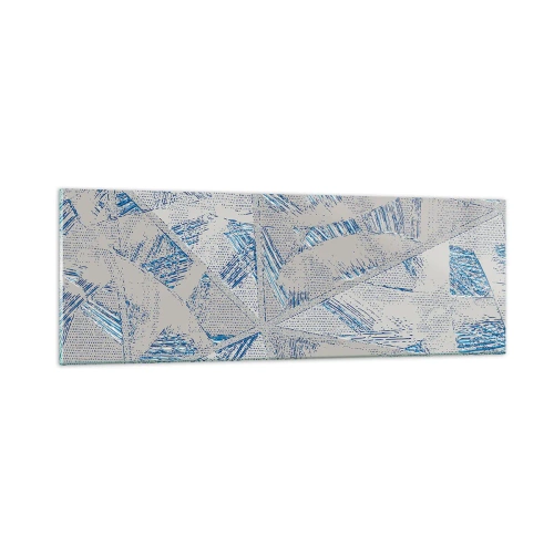 Obraz na skle - V šedo-modrom labyrinte - 90x30 cm