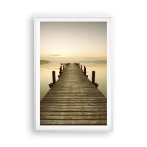 Plagát v bielom ráme - Úsvit, svitanie, svetlo - 61x91 cm