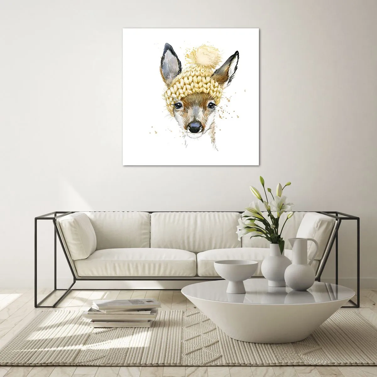 Obraz na skle - V zime v snežnom lese - 40x40 cm