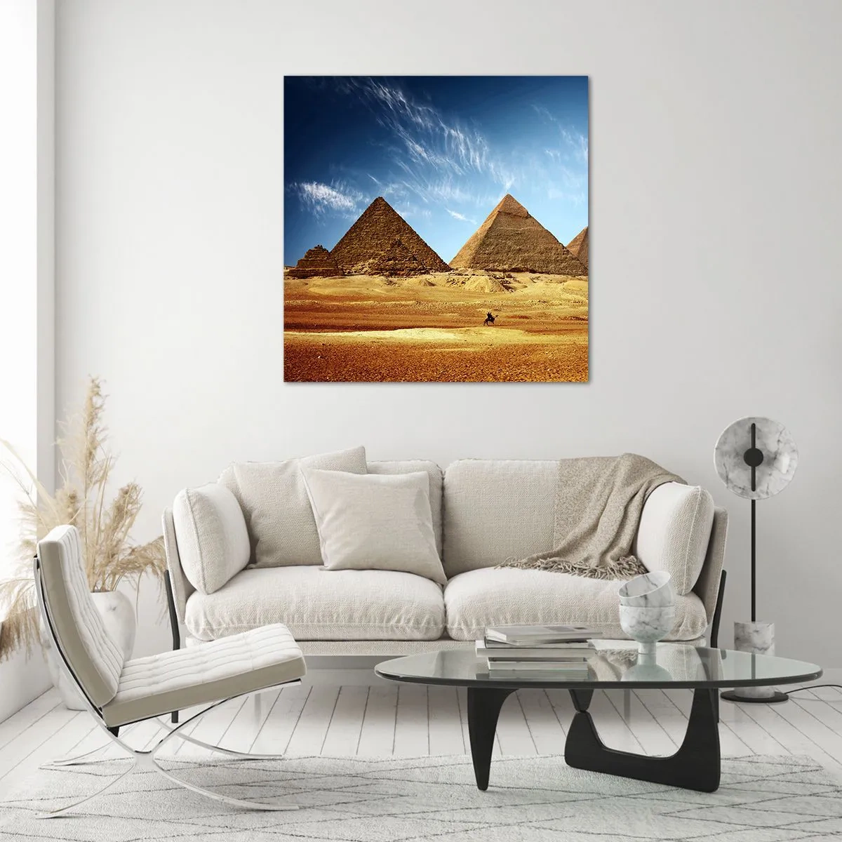 Obraz na skle - 40 storočí sa na vás pozerá - 70x70 cm