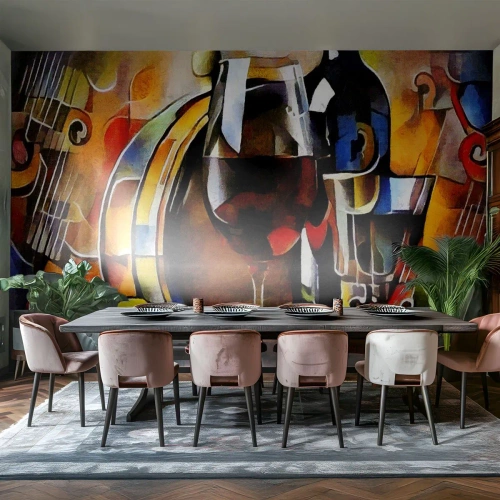 Samolepiaca Fototapeta Deluxe Sticker - Aj svet dostáva farby - Abstrakcia, kubizmus, Kus - 500x350 cm