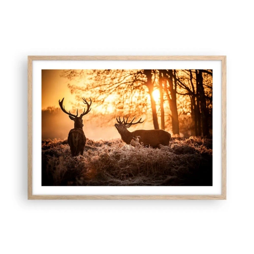 Plagát v ráme zo svetlého duba - Sen poľovníka - 70x50 cm