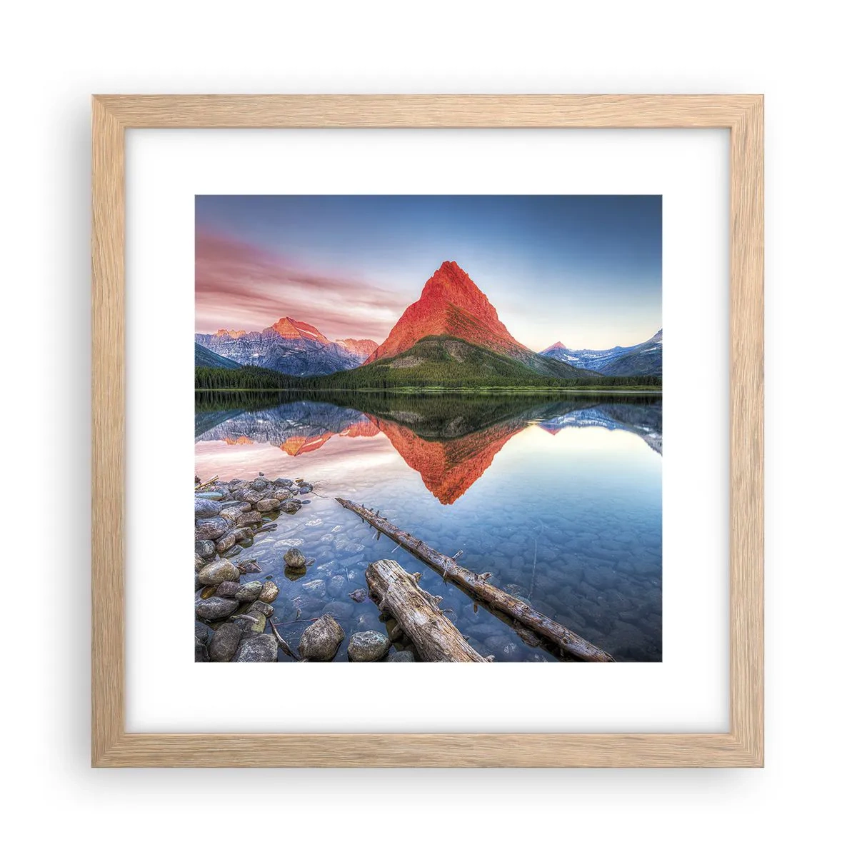 Plagát v ráme zo svetlého duba - Teplo a chlad - 30x30 cm