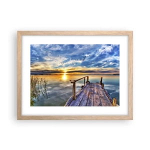 Plagát v ráme zo svetlého duba - Vietor ide odpočívať - 40x30 cm