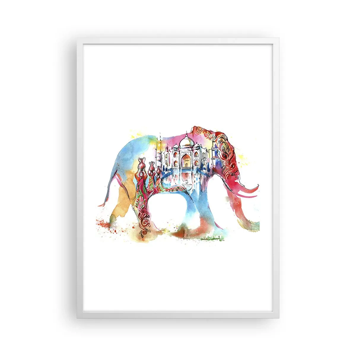 Plagát v bielom ráme - India - aura lásky - 50x70 cm