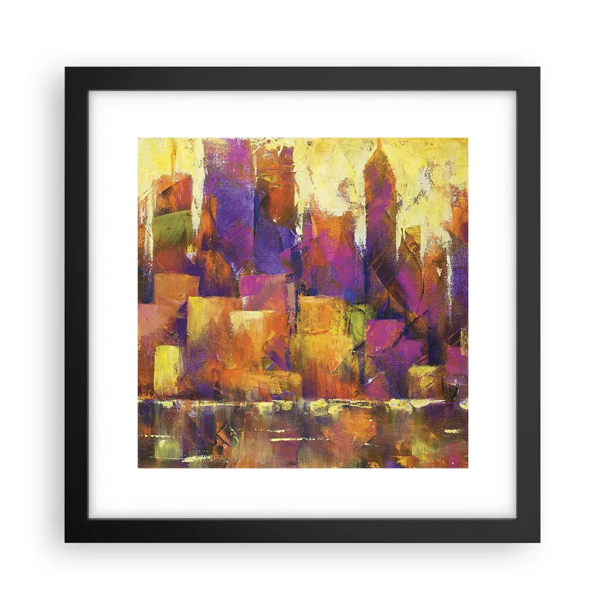 Plagát v čiernom ráme - Metropolitná kompozícia - 30x30 cm
