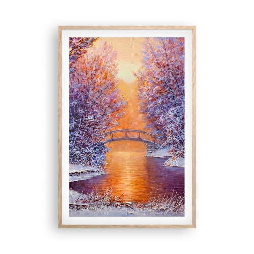 Plagát v ráme zo svetlého duba - Stretneme sa tu - 61x91 cm