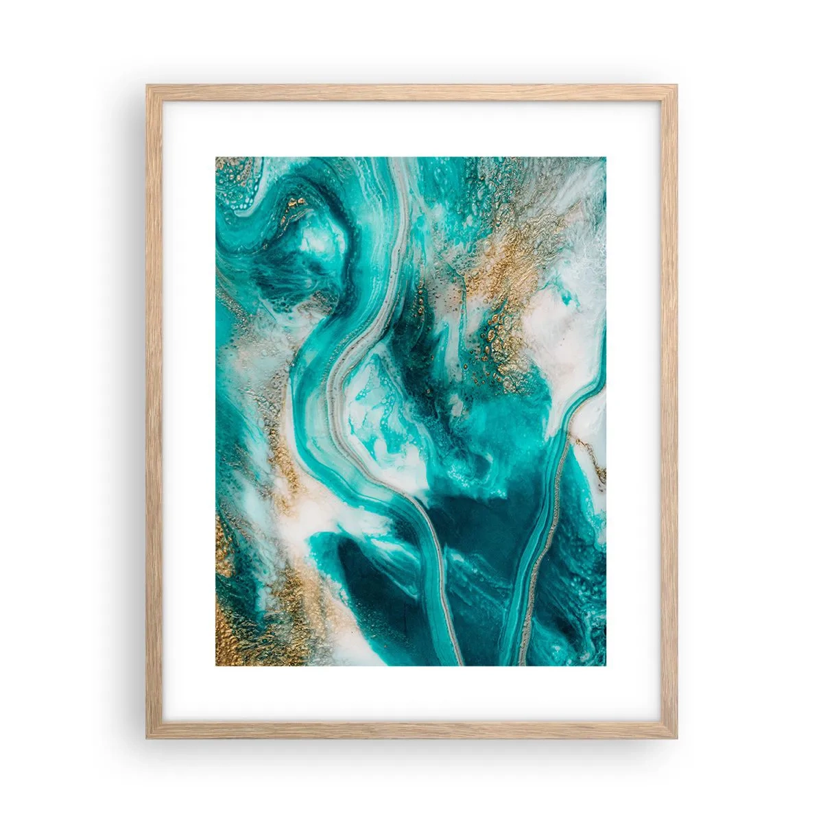 Plagát v ráme zo svetlého duba - Rieka zlata - 40x50 cm