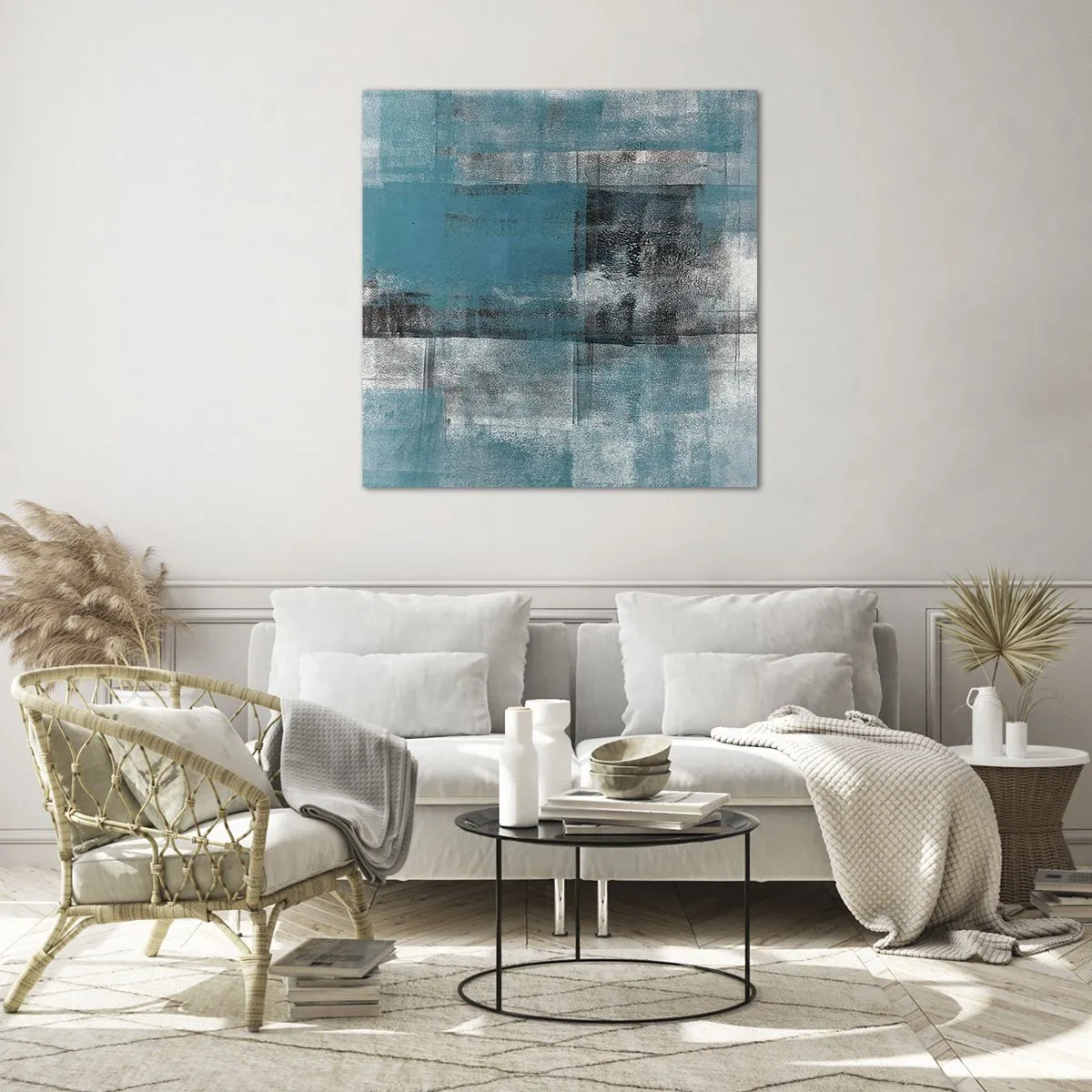 Obraz na skle - Voda a vzduch - 60x60 cm