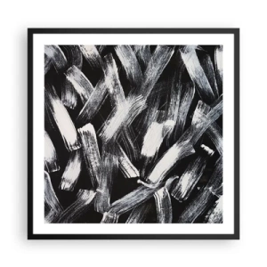 Plagát v čiernom ráme - Abstrakcia v industriálnom duchu - 60x60 cm