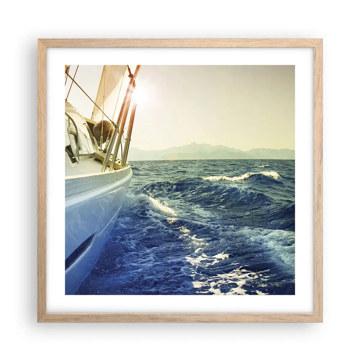 Plagát v ráme zo svetlého duba - Za dobrodružstvom - 50x50 cm