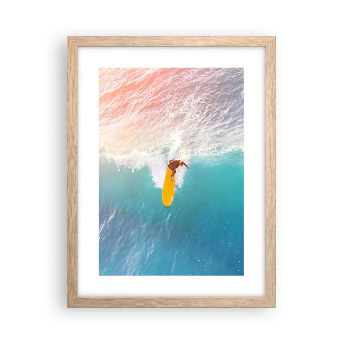 Plagát v ráme zo svetlého duba - Oceanický jazdec - 30x40 cm
