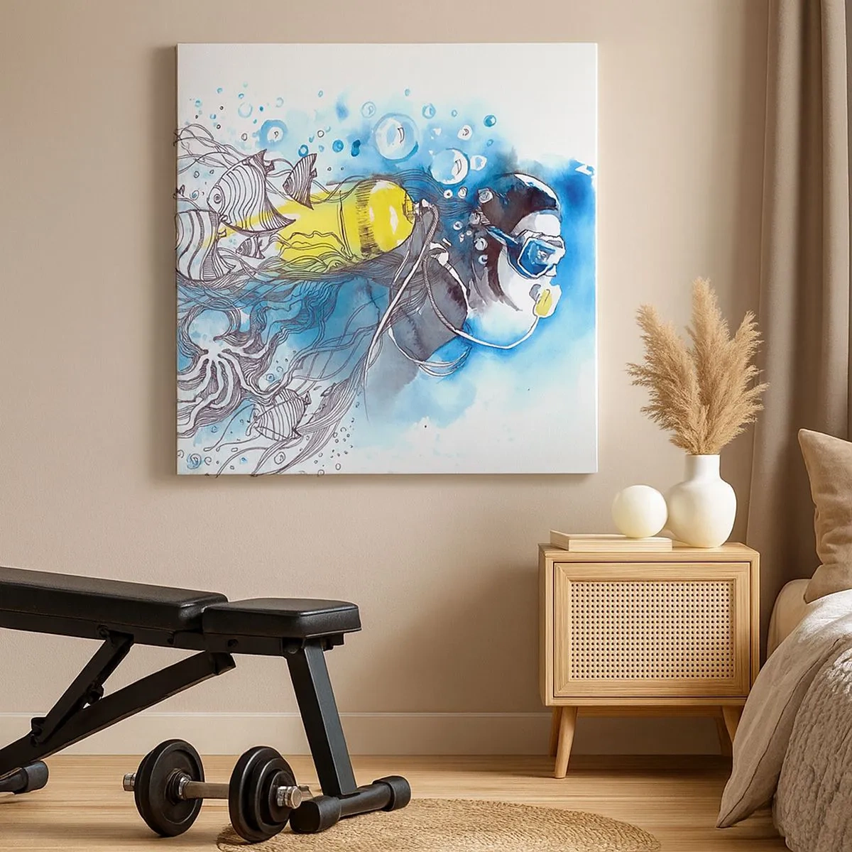 Obraz na plátne - Veľká modrá - 30x30 cm