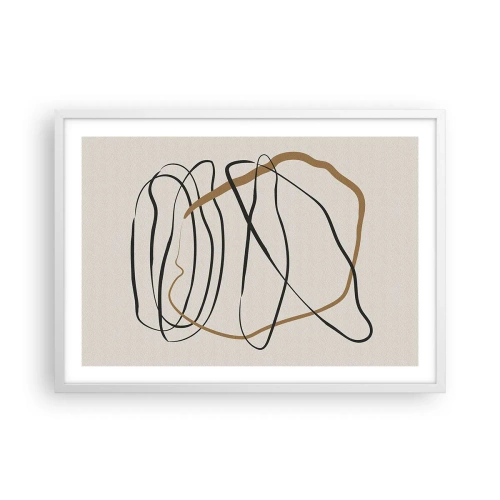 Plagát v bielom ráme - Kompozícia – tanec v slučke - 70x50 cm