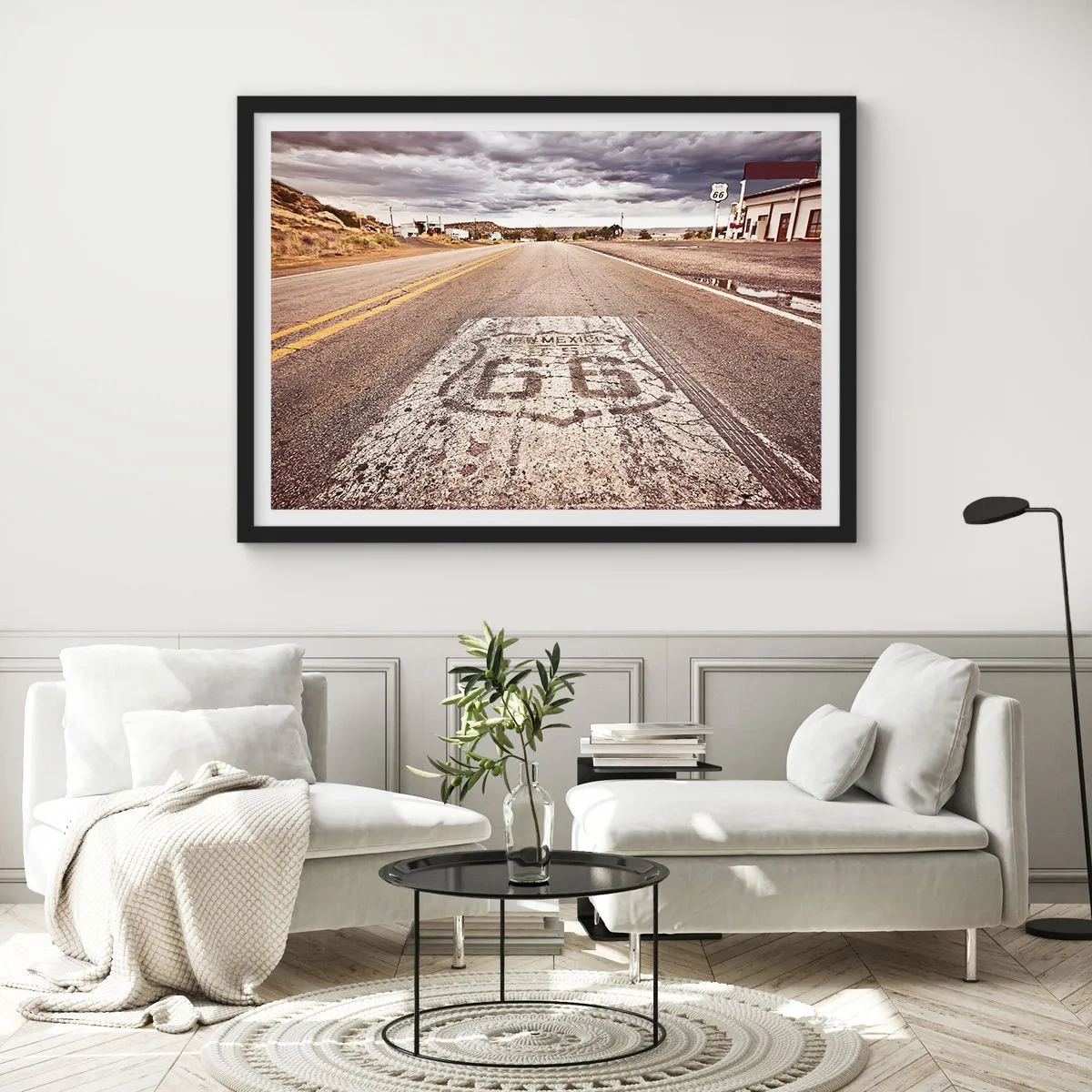 Plagát v čiernom ráme - Mother Road - americká legenda - 50x40 cm