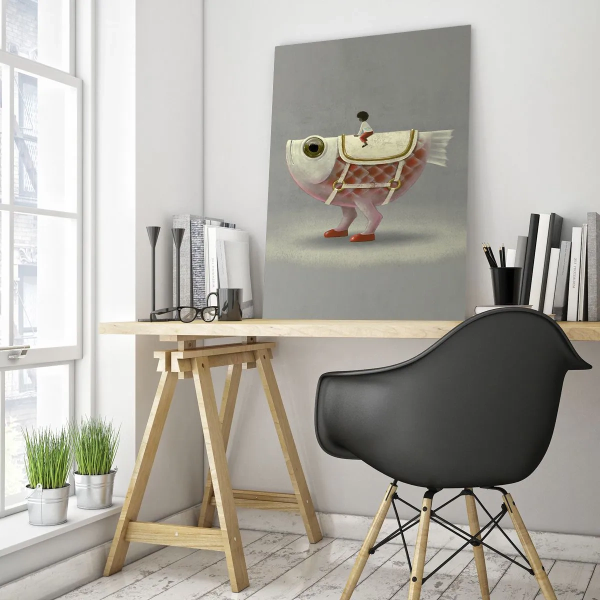 Obraz na skle - Rybí jazdec - 50x70 cm