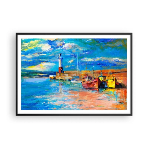 Plagát v čiernom ráme - Popoludní v dúhovom zálive - 100x70 cm