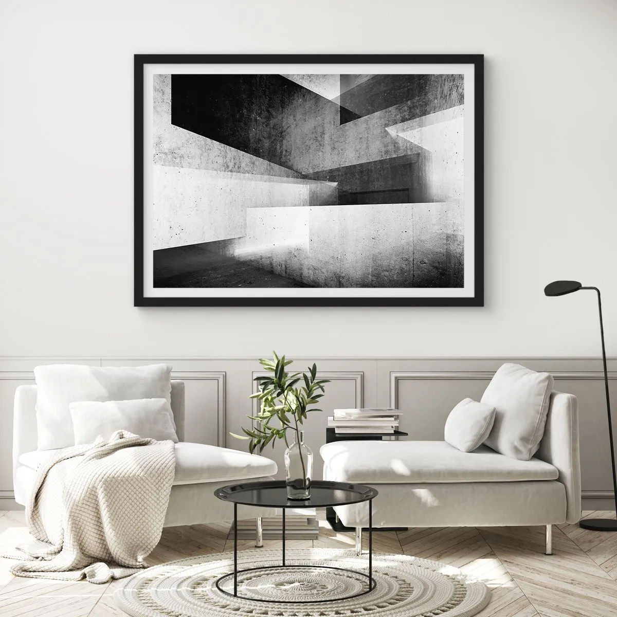 Plagát v čiernom ráme - Štruktúra priestoru - 70x50 cm