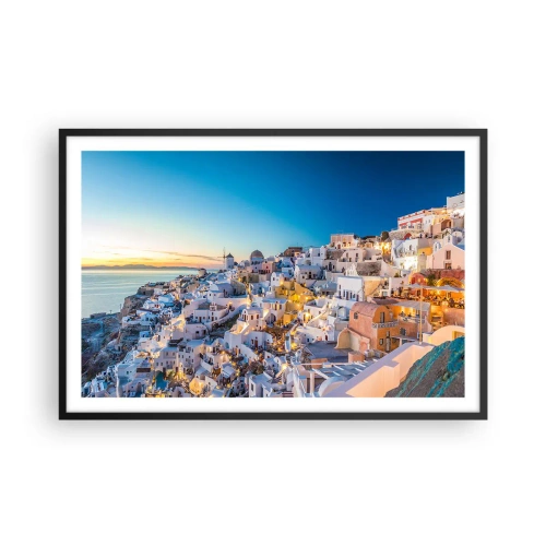 Plagát v čiernom ráme - Esencia Grécka - 91x61 cm