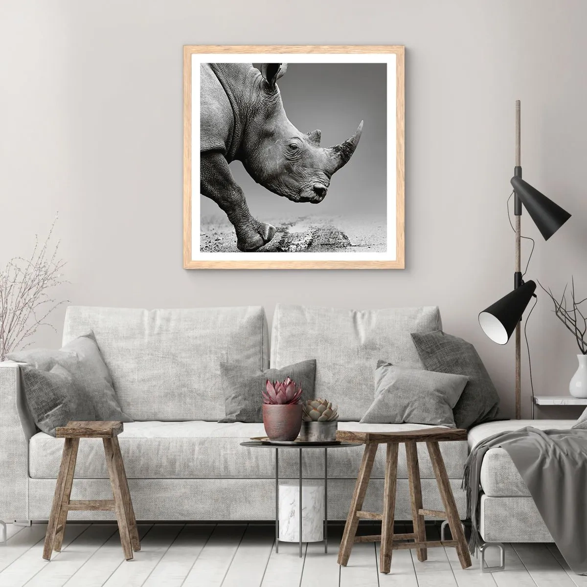 Plagát v ráme zo svetlého duba - Nezastaviteľná sila - 50x50 cm