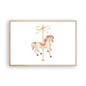 Plagát v ráme zo svetlého duba - Elegantným klusom - 91x61 cm