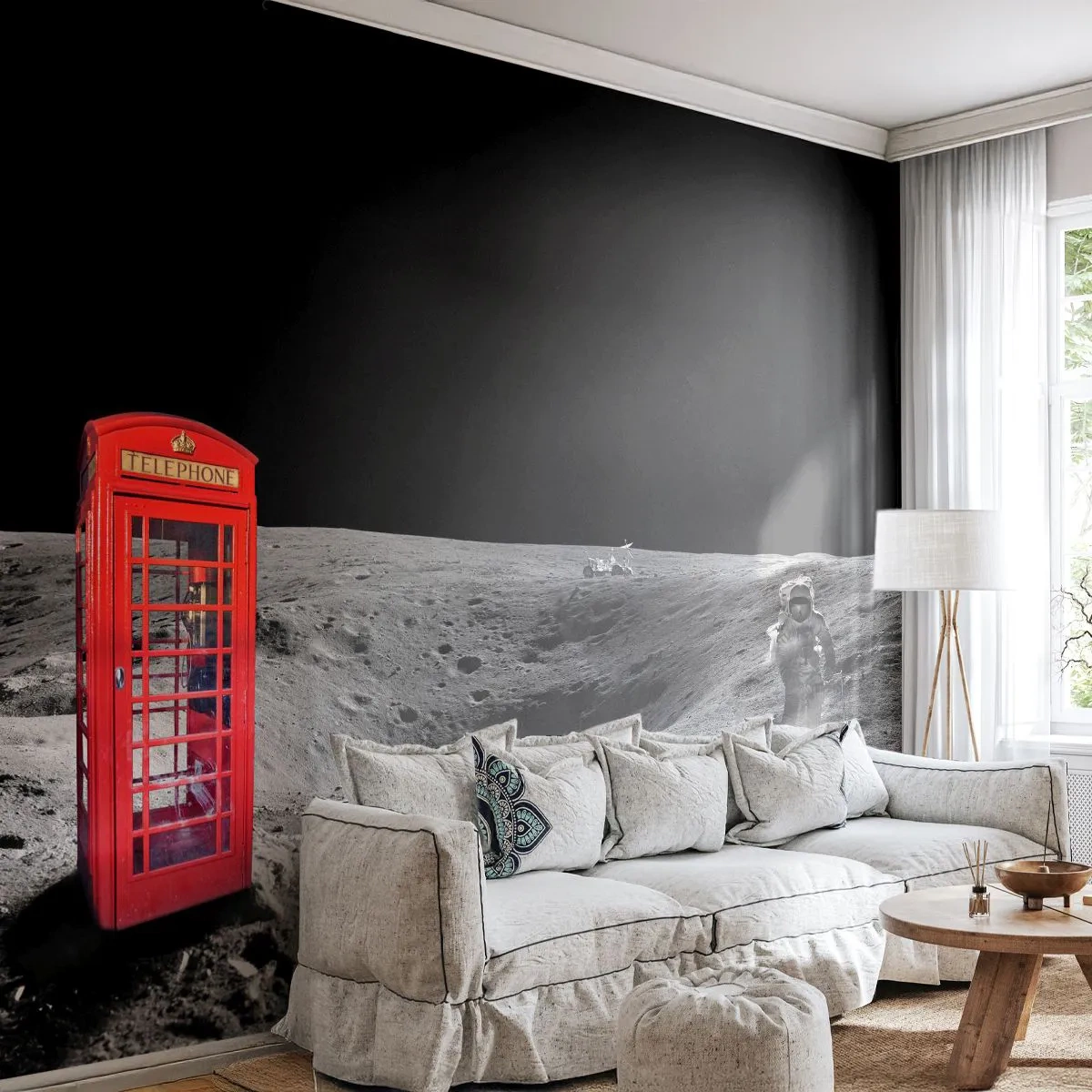 Fototapeta na mieru Premium Canvas - Kozmický žart - Abstrakcia, Mesiac, Astronaut