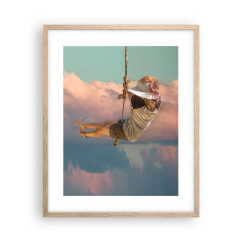 Plagát v ráme zo svetlého duba - Hra v oblakoch - 40x50 cm