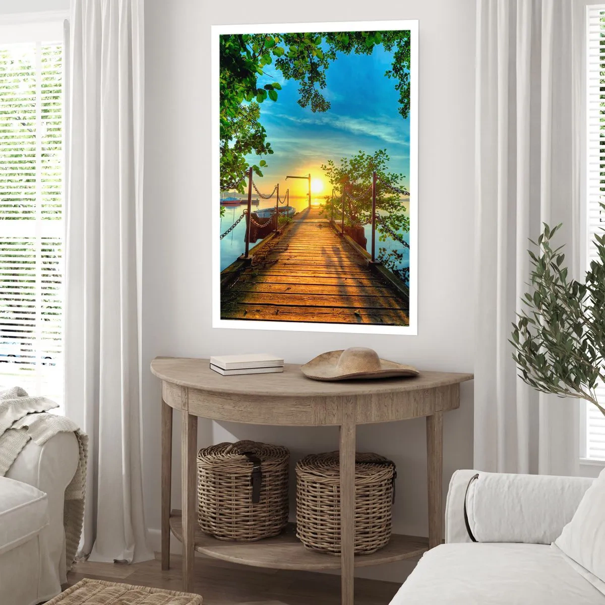 Plagát - Západ pri vode - 70x100 cm