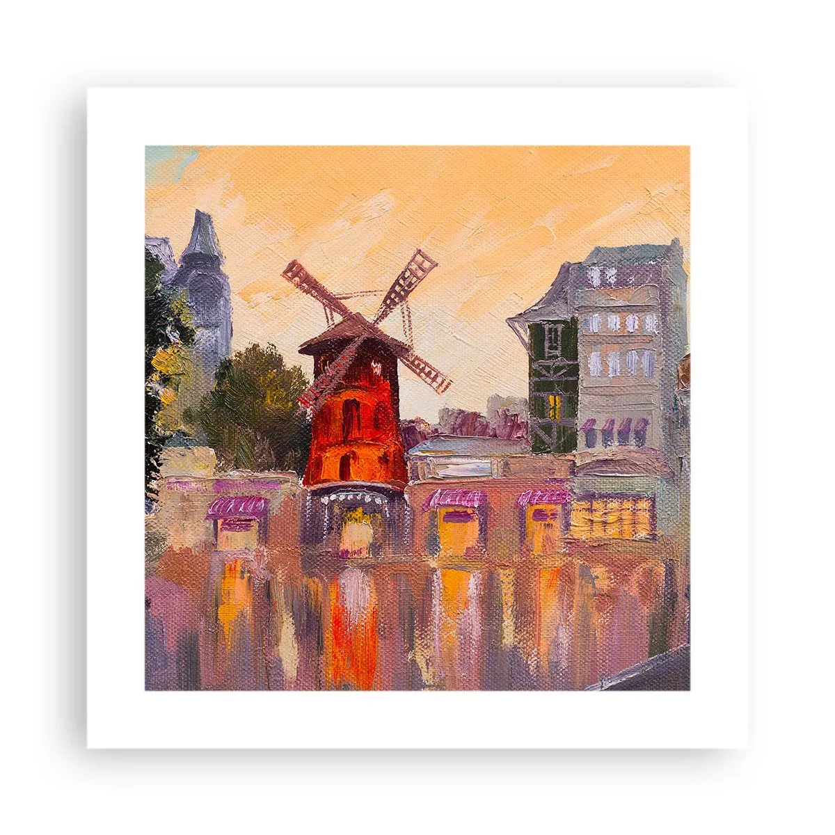 Plagát - Parížske ikony – Moulin Rouge - 40x40 cm