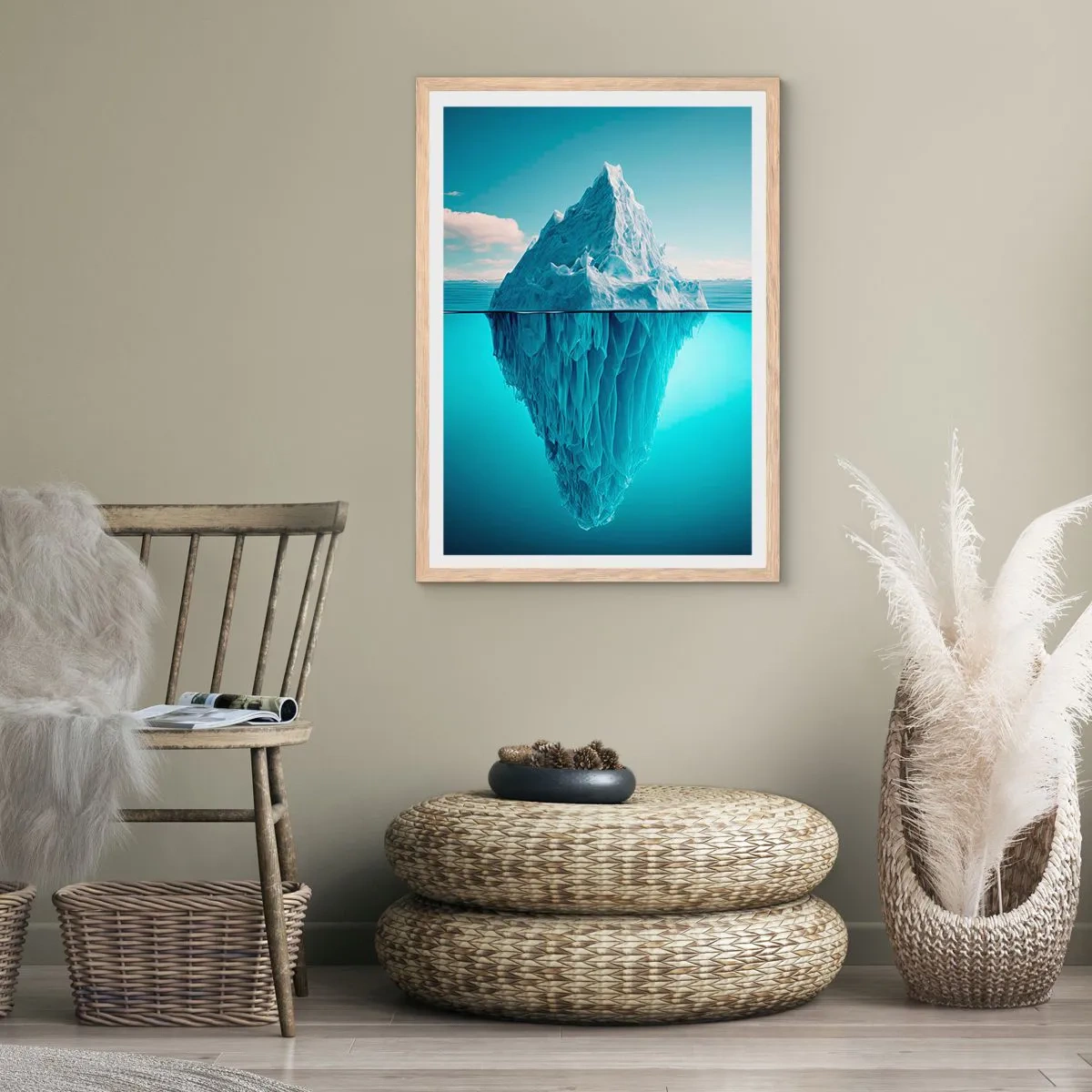 Plagát v ráme zo svetlého duba - Ľadová kráľovná - 61x91 cm