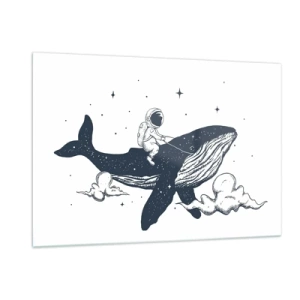 Obraz na skle - Vesmírne dobrodružstvo - 120x80 cm