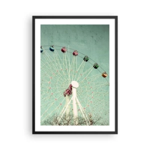Plagát v čiernom ráme - Retro ruské koleso proti mätovej oblohe - 50x70cm - Pozývame vás na zábavu - Moderná nástenná dekorácia do obývacej izby a spálne ARTTOR