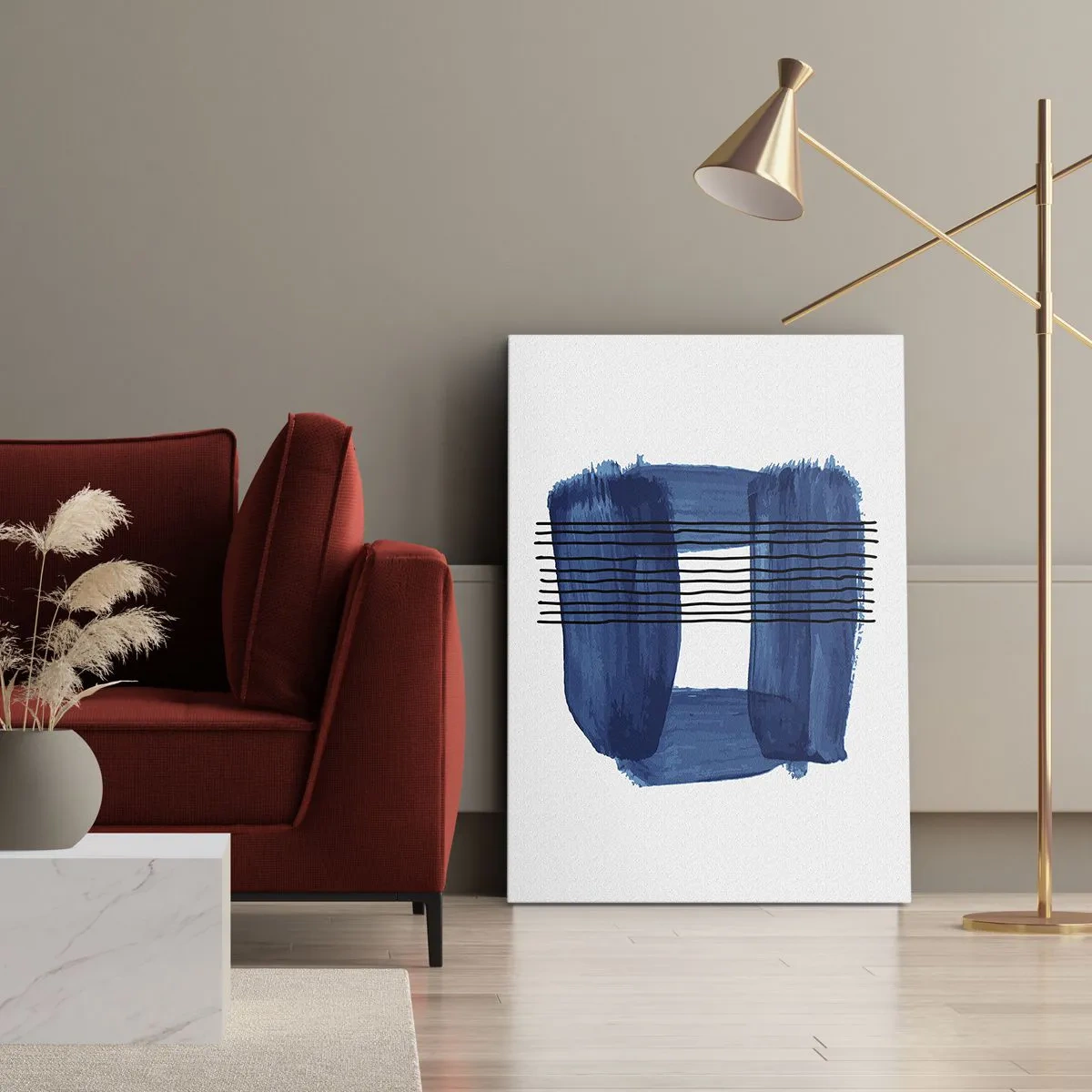 Obraz na plátne - Modročierna kompozícia - 70x100 cm