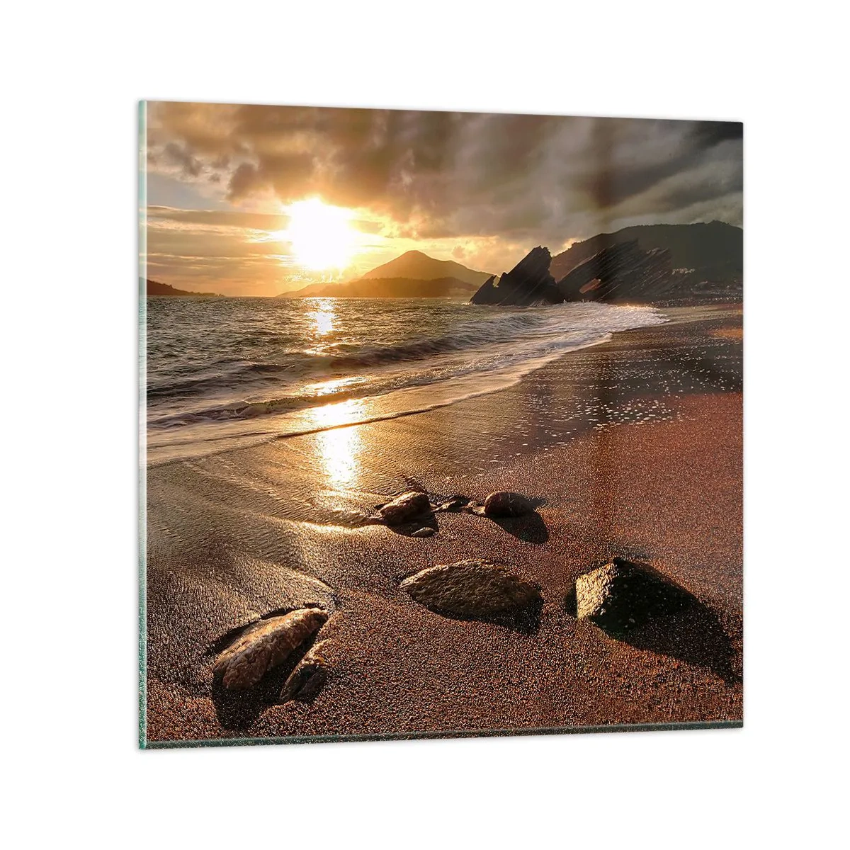 Obraz na skle - Choď za slnkom k výšinám - 30x30 cm