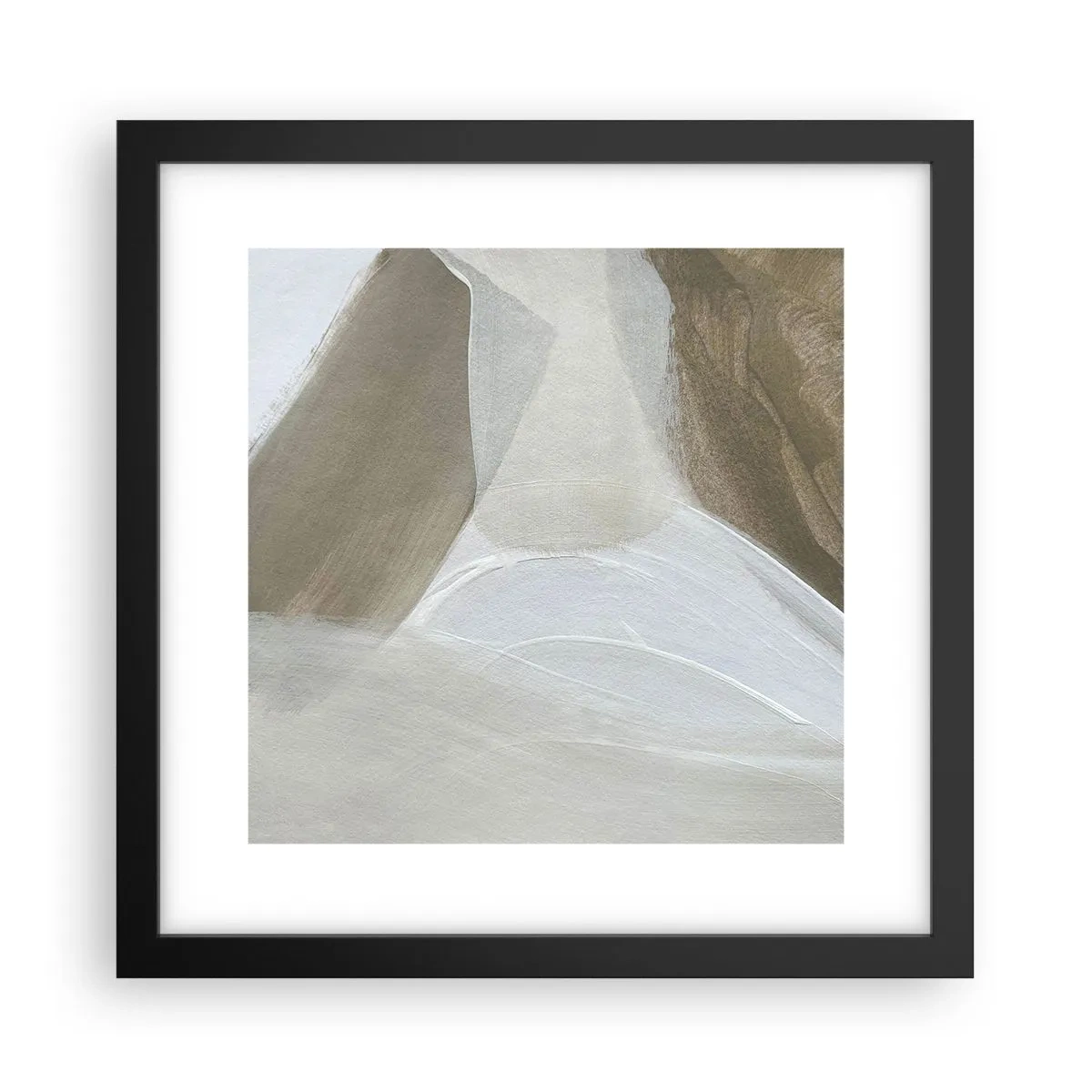 Plagát v čiernom ráme - Vlna bielej - 30x30 cm