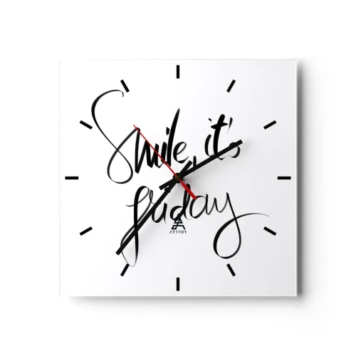 Nástenné hodiny - Naozajstná radosť - 30x30 cm