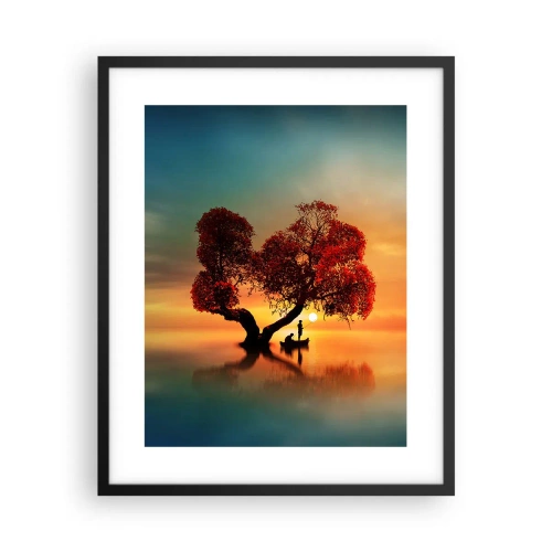 Plagát v čiernom ráme - Voda a ticho vesmíru - 40x50 cm