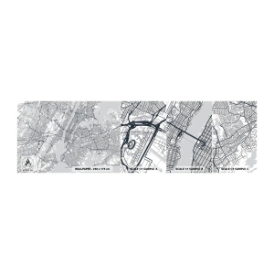 Vzorka samolepiacej fototapety Deluxe Sticker - Anatómia metropoly - New York, Mapa, Manhattan - 100x30 cm
