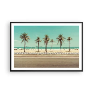 Plagát v čiernom ráme - Stráženie pláže - 91x61 cm