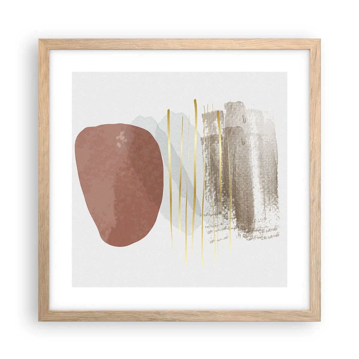 Plagát v ráme zo svetlého duba - Abstraktná kolonáda - 40x40 cm