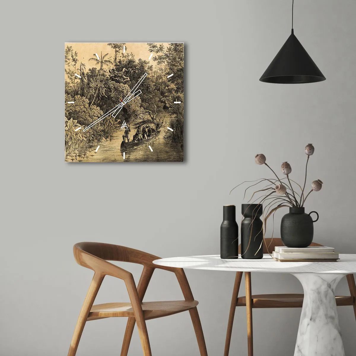 Nástenné hodiny - Výlet k zdroju - 30x30 cm