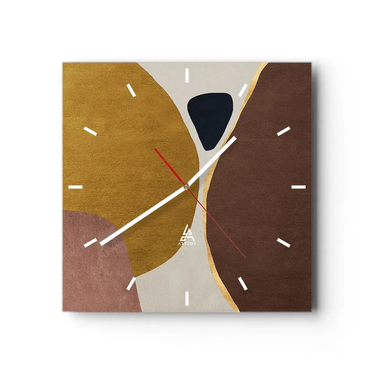 Nástenné hodiny - Abstrakcia – miesto v priestore - 30x30 cm