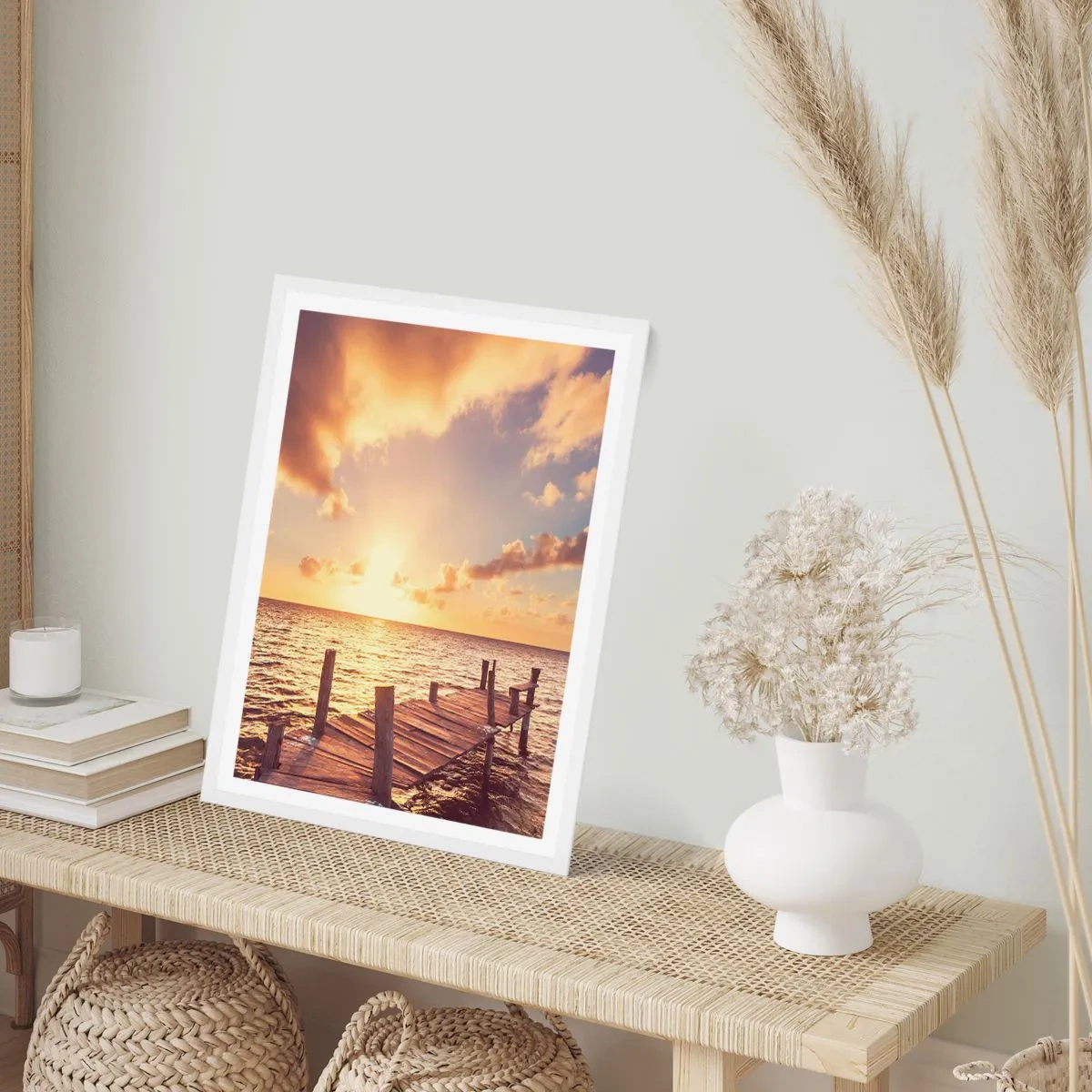 Plagát v bielom ráme - Zlatá krajina láskavosti - 40x50 cm