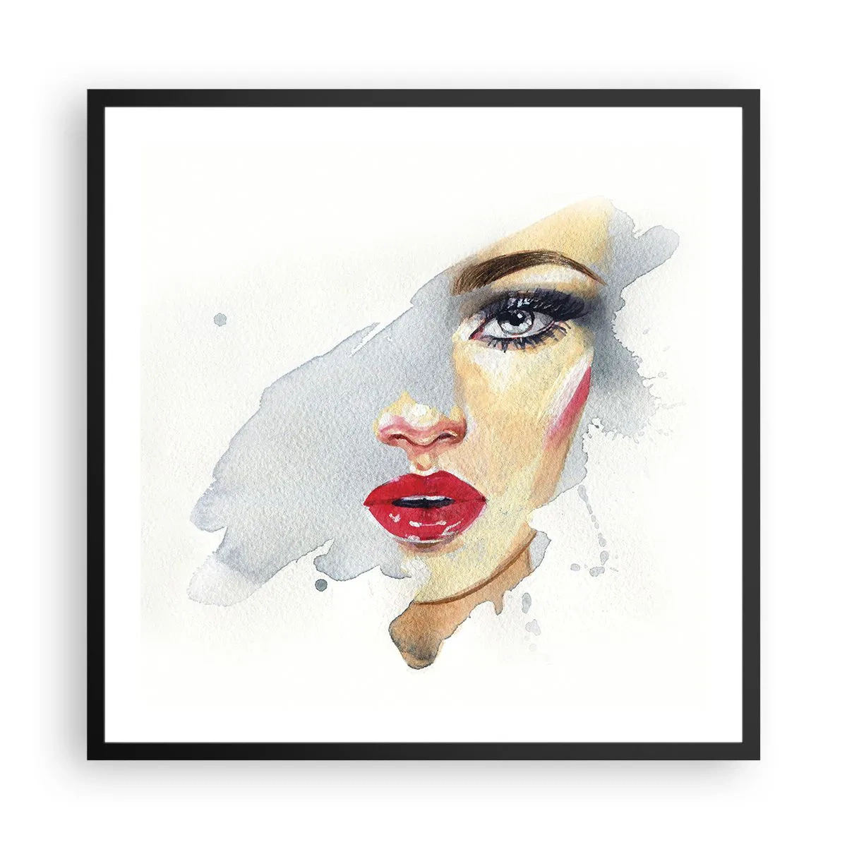 Plagát v čiernom ráme - Odraz v kvapke vody - 60x60 cm