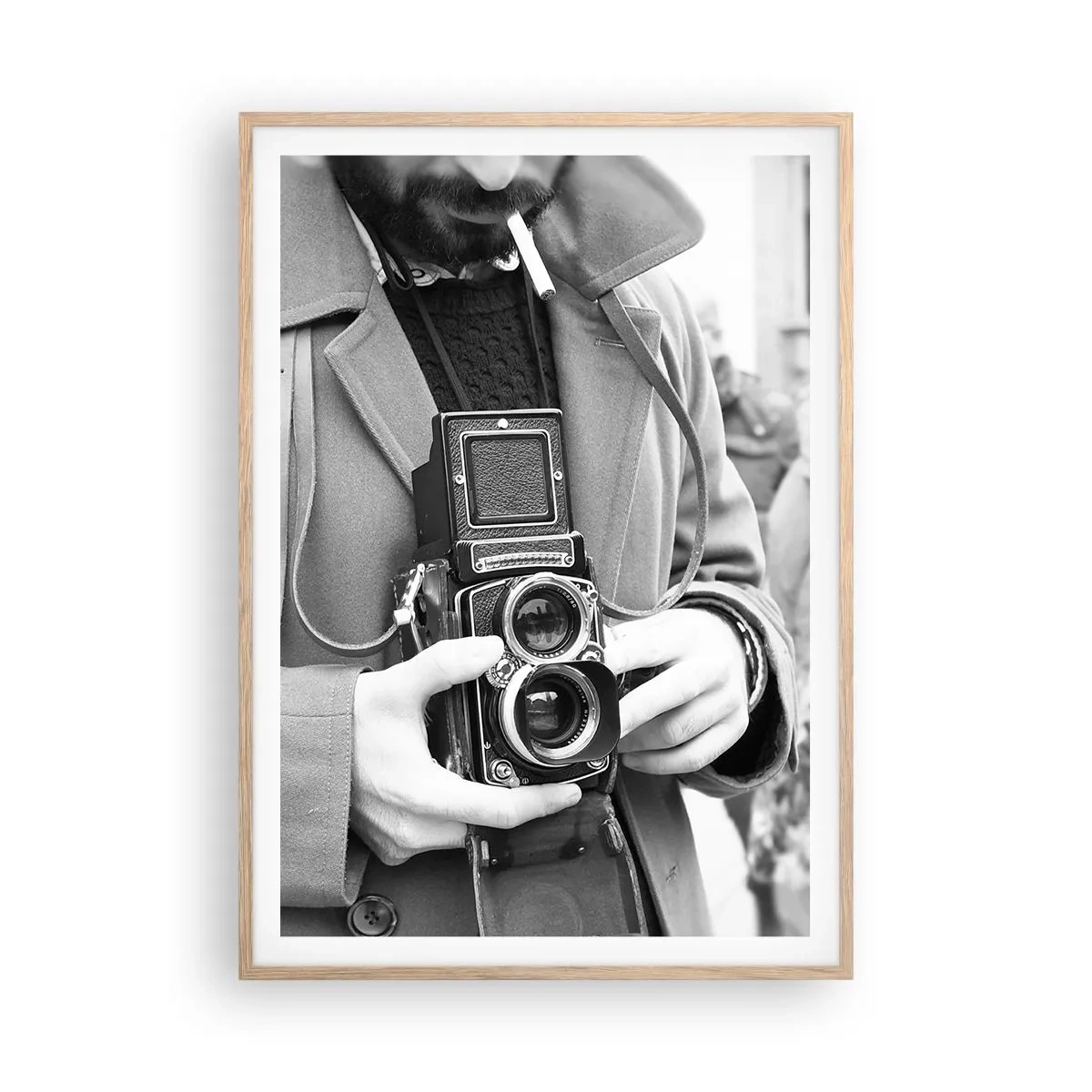Plagát v ráme zo svetlého duba - V retro štýle - 70x100 cm