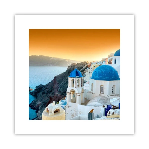 Plagát - Santorini - v náruči skál - 30x30 cm